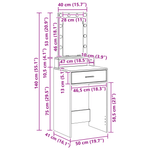 Casa si Gradina - Mobilier - Comode si corpuri - Masute de toaleta - Masa de toaleta  cu lumini LED Lemn vechi 50x41x140 cm - Infinity.ro