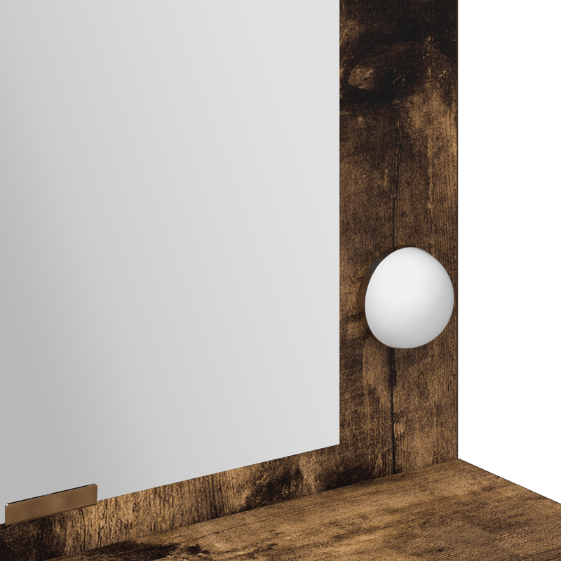 Casa si Gradina - Mobilier - Comode si corpuri - Masute de toaleta - Masa de cosmetica cu lumini LED, stejar fumuriu, 100x41x135 cm - Infinity.ro