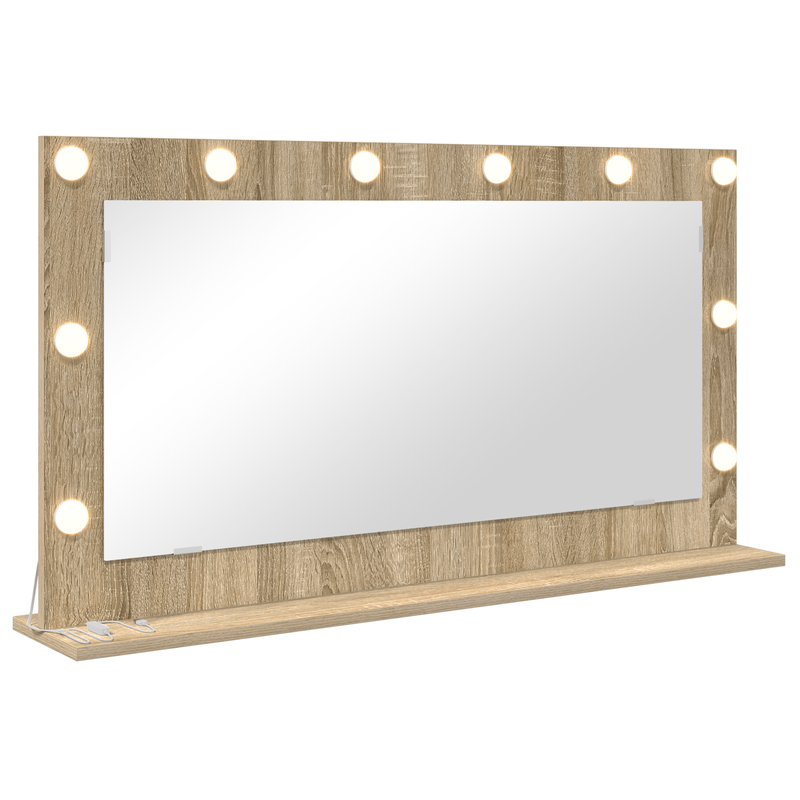 Casa si Gradina - Decoratiuni - Oglinzi - Oglinda de Toaleta Sonoma Oak MDF, Sticla 100 x 55 x 18 cm - Infinity.ro