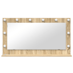Casa si Gradina - Decoratiuni - Oglinzi - Oglinda de Toaleta Sonoma Oak MDF, Sticla 100 x 55 x 18 cm - Infinity.ro