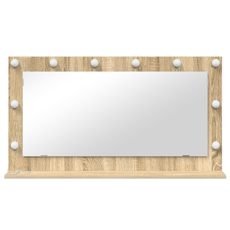 Casa si Gradina - Decoratiuni - Oglinzi - Oglinda de Toaleta Sonoma Oak MDF, Sticla 100 x 55 x 18 cm - Infinity.ro