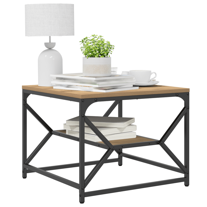 Casa si Gradina - Mobilier - Mese si birouri - Masute de cafea - Masa de cafea  cu raft Oakh Artisan 51x50x40 cm din lemn prelucrat - Infinity.ro
