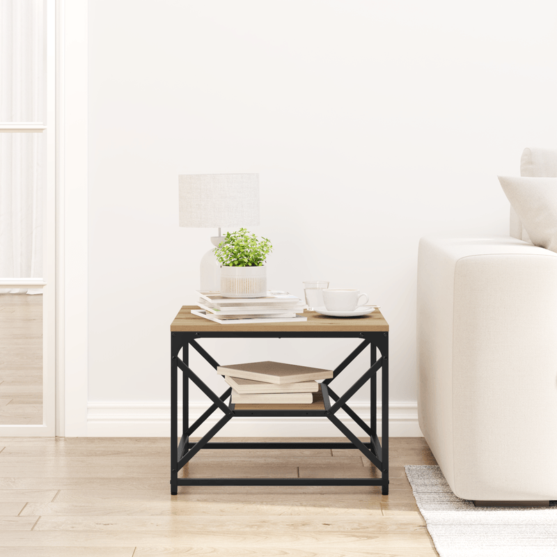 Casa si Gradina - Mobilier - Mese si birouri - Masute de cafea - Masa de cafea  cu raft Oakh Artisan 51x50x40 cm din lemn prelucrat - Infinity.ro