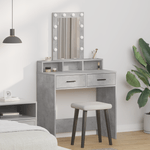 Casa si Gradina - Mobilier - Comode si corpuri - Masute de toaleta - Masa de cosmetica cu LED, gri beton, 79x41x140 cm - Infinity.ro