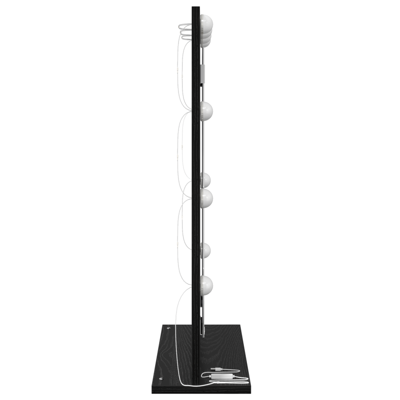 Casa si Gradina - Decoratiuni - Oglinzi - Oglinda cu LED-uri Negru Stejar 70x50x18 cm - Infinity.ro