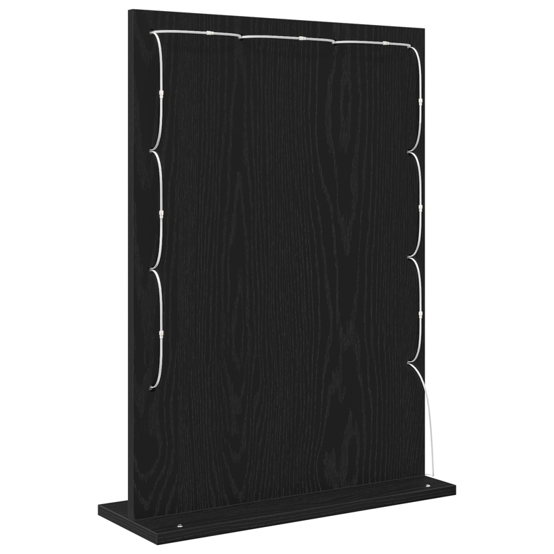 Casa si Gradina - Decoratiuni - Oglinzi - Oglinda cu LED-uri Negru Stejar 70x50x18 cm - Infinity.ro