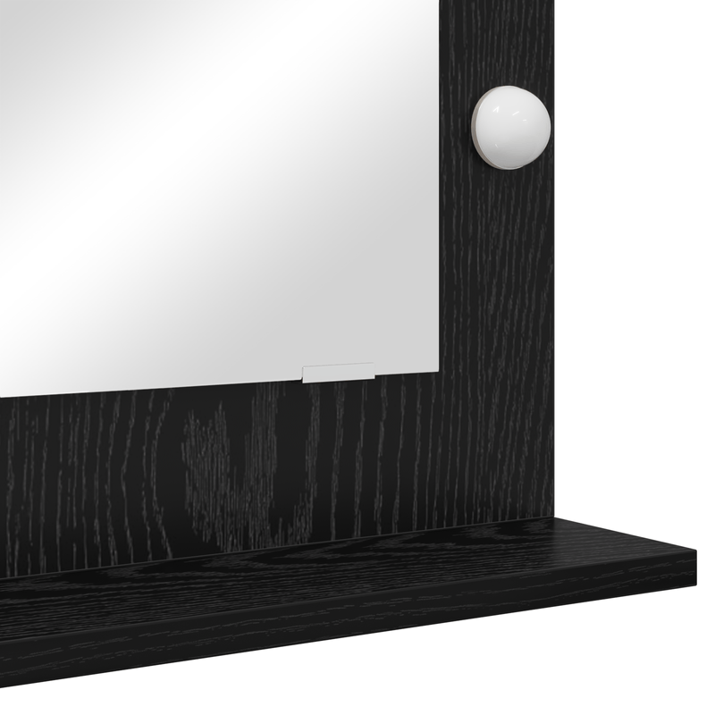 Casa si Gradina - Decoratiuni - Oglinzi - Oglinda cu LED-uri Negru Stejar 70x50x18 cm - Infinity.ro