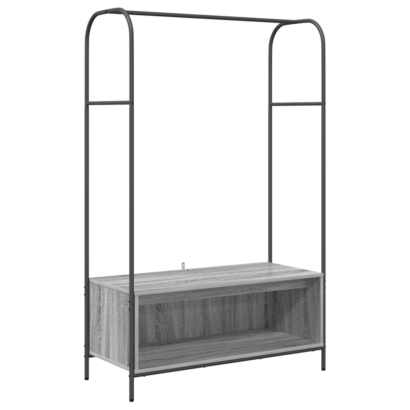 Casa si Gradina - Mobilier - Organizare si depozitare - Cuiere - Rack haine cu rafturi gri sonoma 100x44x160 cm - Infinity.ro