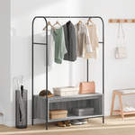 Casa si Gradina - Mobilier - Organizare si depozitare - Cuiere - Rack haine cu rafturi gri sonoma 100x44x160 cm - Infinity.ro