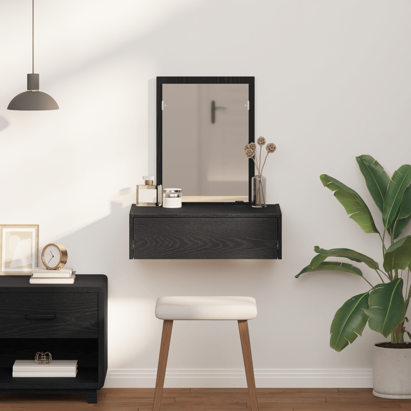 Casa si Gradina - Mobilier - Comode si corpuri - Masute de toaleta - Masa de toaleta suspendata, stejar negru, 60x40x70 cm - Infinity.ro