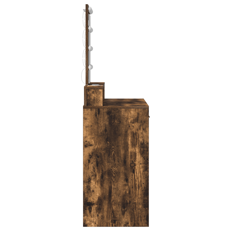 Casa si Gradina - Mobilier - Comode si corpuri - Masute de toaleta - masa de toaleta  cu lumini LED Stejar afumat 100x41x140 cm - Infinity.ro