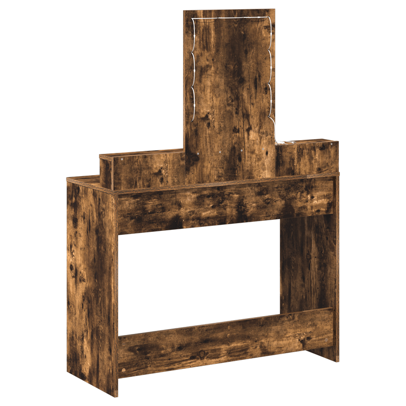 Casa si Gradina - Mobilier - Comode si corpuri - Masute de toaleta - masa de toaleta  cu lumini LED Stejar afumat 100x41x140 cm - Infinity.ro