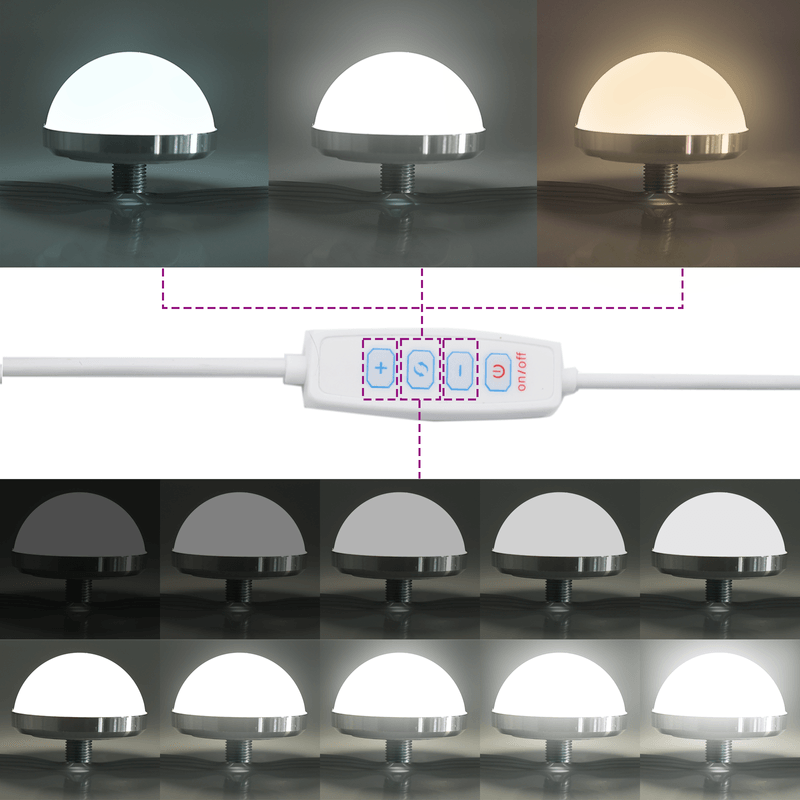 Casa si Gradina - Mobilier - Comode si corpuri - Masute de toaleta - Masa de toaleta cu lumini LED, gri beton, 79x41x135 cm - Infinity.ro