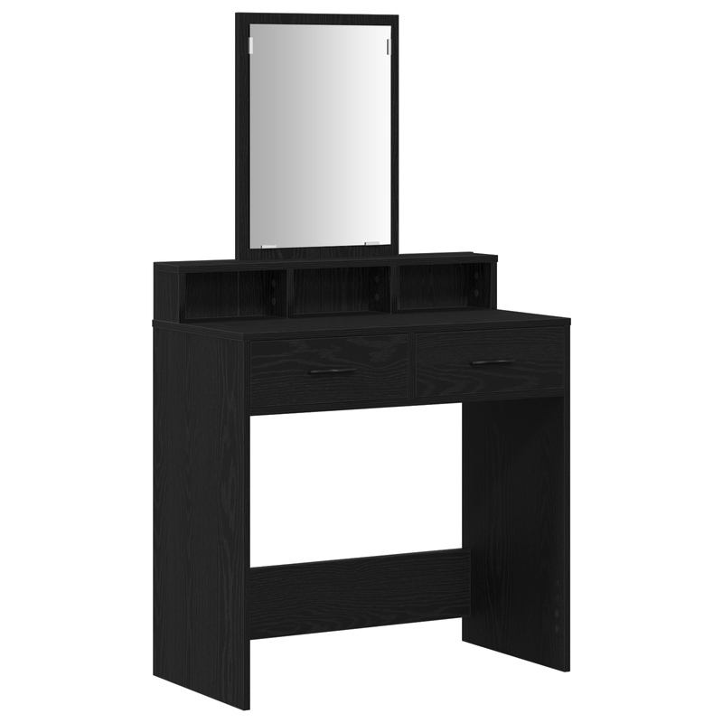 Casa si Gradina - Mobilier - Comode si corpuri - Masute de toaleta - masa de toaleta cu sertare Negru Stejar 79x41x140 cm - Infinity.ro