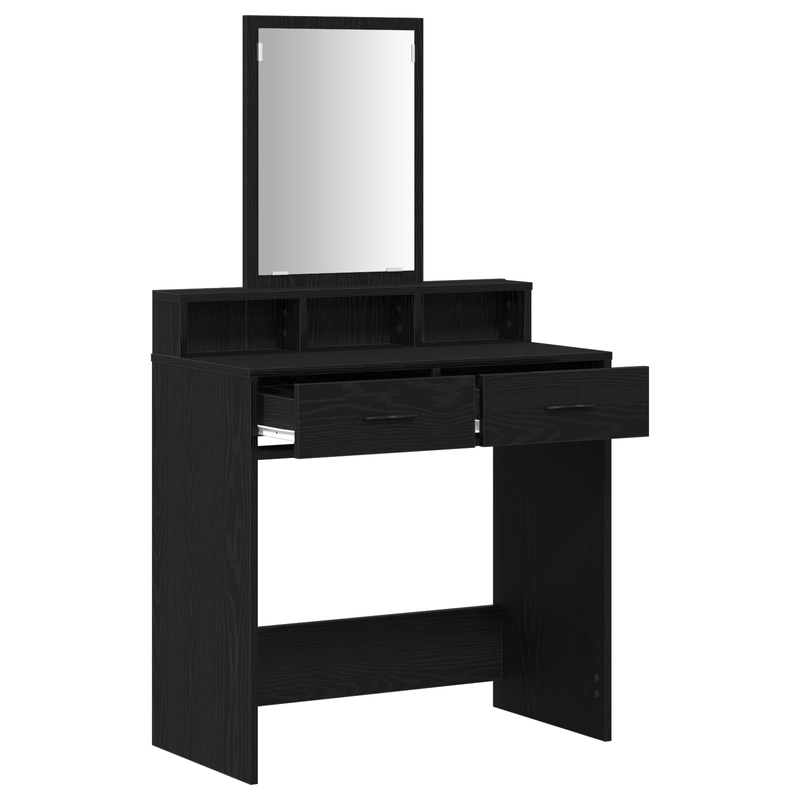Casa si Gradina - Mobilier - Comode si corpuri - Masute de toaleta - masa de toaleta cu sertare Negru Stejar 79x41x140 cm - Infinity.ro