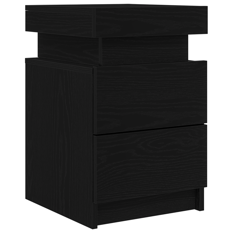Casa si Gradina - Mobilier - Comode si corpuri - Noptiere - Noptiera cu lumini LED, stejar negru, 35x39x55 cm - Infinity.ro