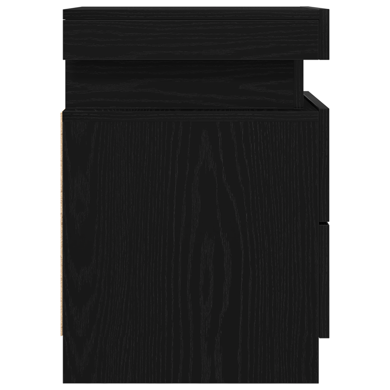 Casa si Gradina - Mobilier - Comode si corpuri - Noptiere - Noptiera cu lumini LED, stejar negru, 35x39x55 cm - Infinity.ro