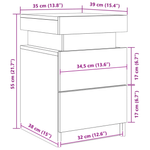 Casa si Gradina - Mobilier - Comode si corpuri - Noptiere - Noptiera cu lumini LED, stejar negru, 35x39x55 cm - Infinity.ro