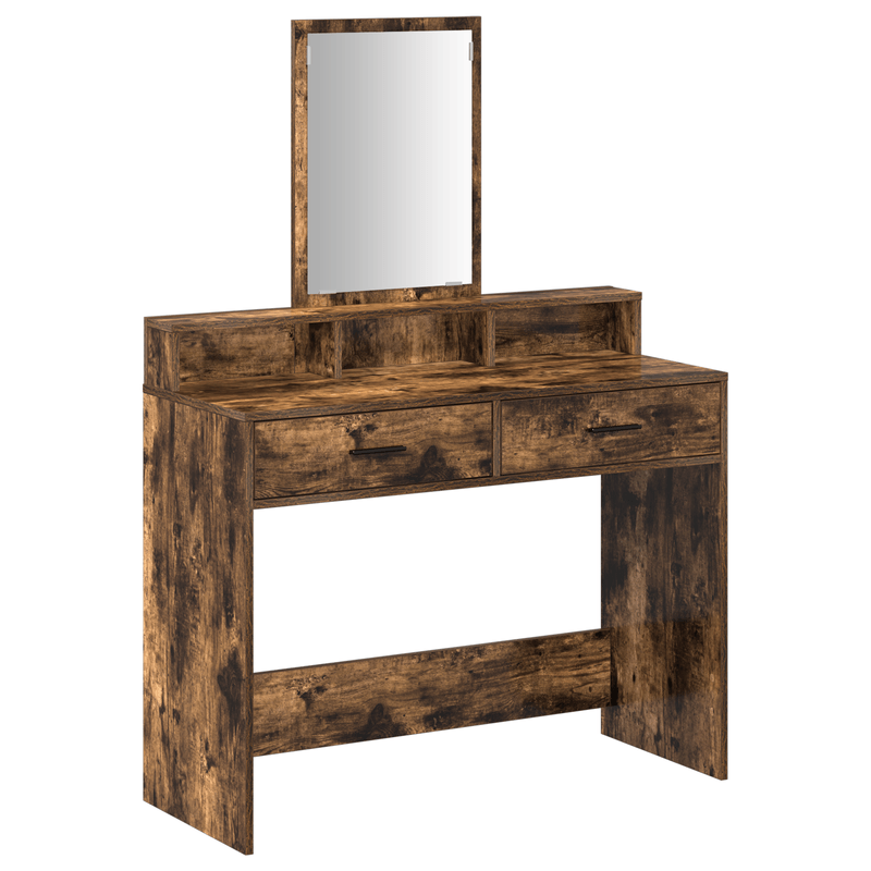 Casa si Gradina - Mobilier - Comode si corpuri - Masute de toaleta - Masa de toaleta cu sertare, stejar fumuriu, 100x41x140 cm - Infinity.ro