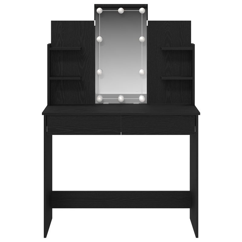 Casa si Gradina - Mobilier - Comode si corpuri - Masute de toaleta - Masuta de toaleta cu LED-uri, stejar negru, 96x40x142 cm - Infinity.ro