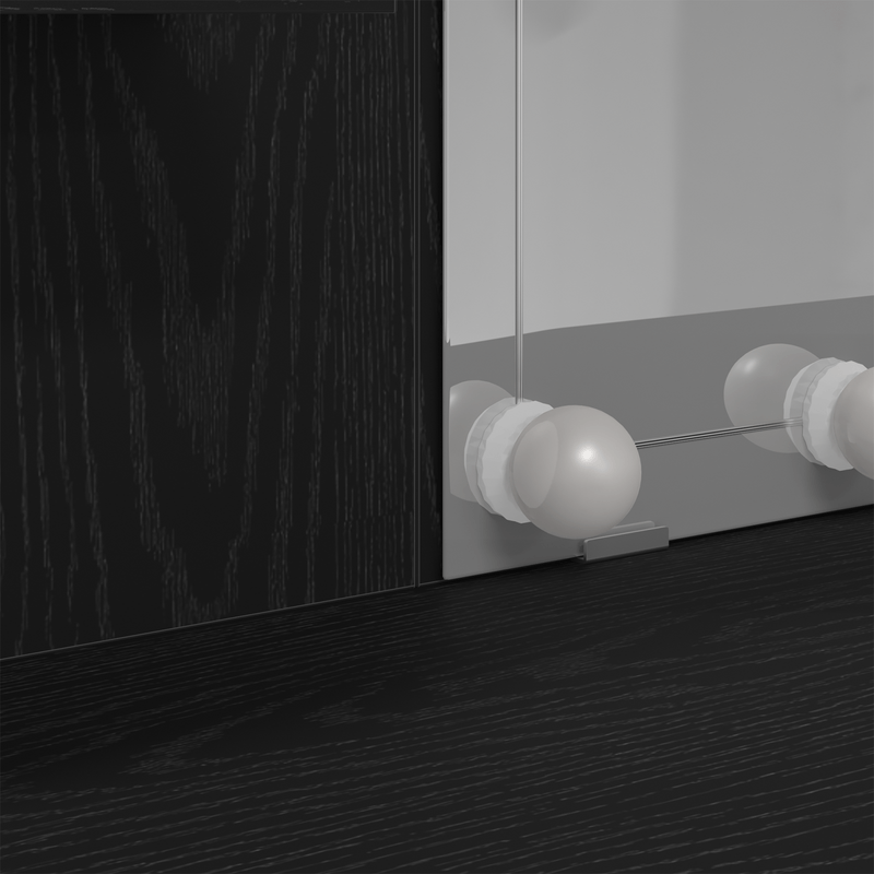 Casa si Gradina - Mobilier - Comode si corpuri - Masute de toaleta - Masuta de toaleta cu LED-uri, stejar negru, 96x40x142 cm - Infinity.ro