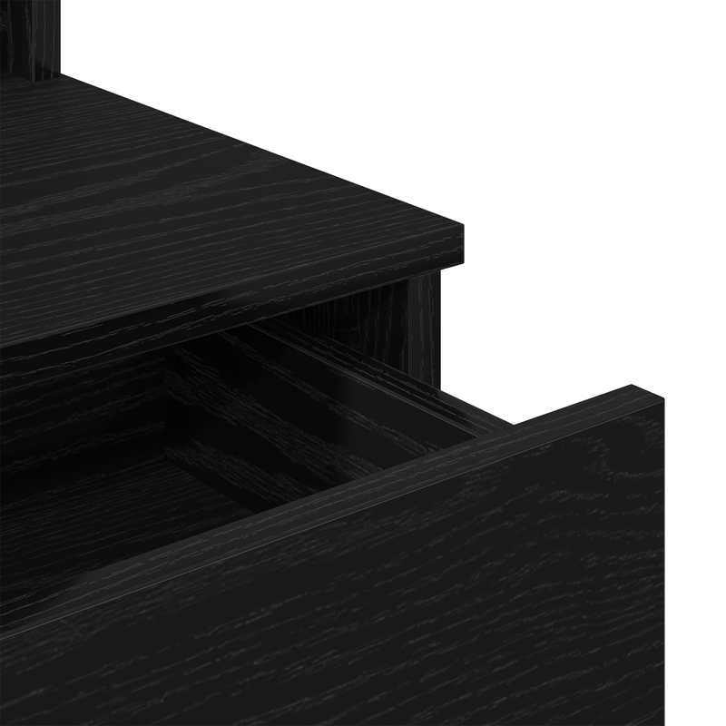 Casa si Gradina - Mobilier - Comode si corpuri - Masute de toaleta - Masuta de toaleta cu LED-uri, stejar negru, 96x40x142 cm - Infinity.ro