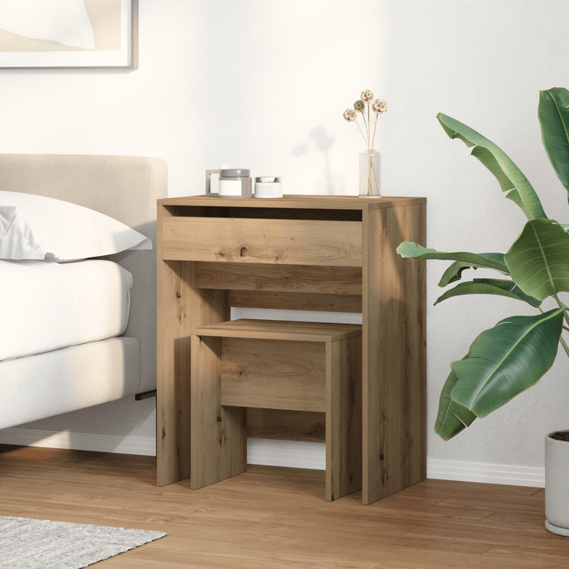Casa si Gradina - Mobilier - Comode si corpuri - Masute de toaleta - Masa de toaleta cu oglinda, stejar artizanal, lemn prelucrat - Infinity.ro