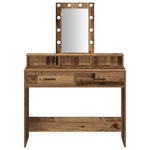 Casa si Gradina - Mobilier - Comode si corpuri - Masute de toaleta - Masa de toaleta cu LED, lemn vintage, 100x41x140 cm - Infinity.ro