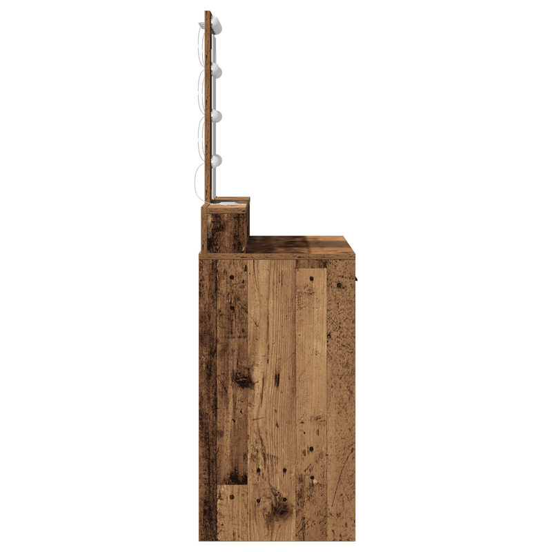 Casa si Gradina - Mobilier - Comode si corpuri - Masute de toaleta - Masa de toaleta cu LED, lemn vintage, 100x41x140 cm - Infinity.ro