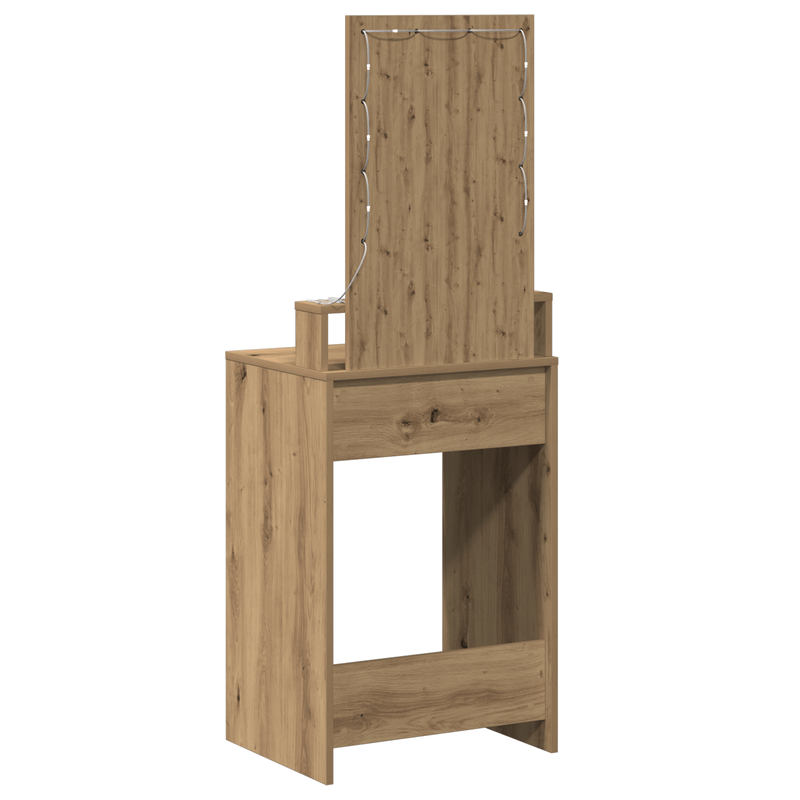 Casa si Gradina - Mobilier - Comode si corpuri - Masute de toaleta - Masa de toaleta cu LED, stejar artizanal, 50x41x140 cm - Infinity.ro
