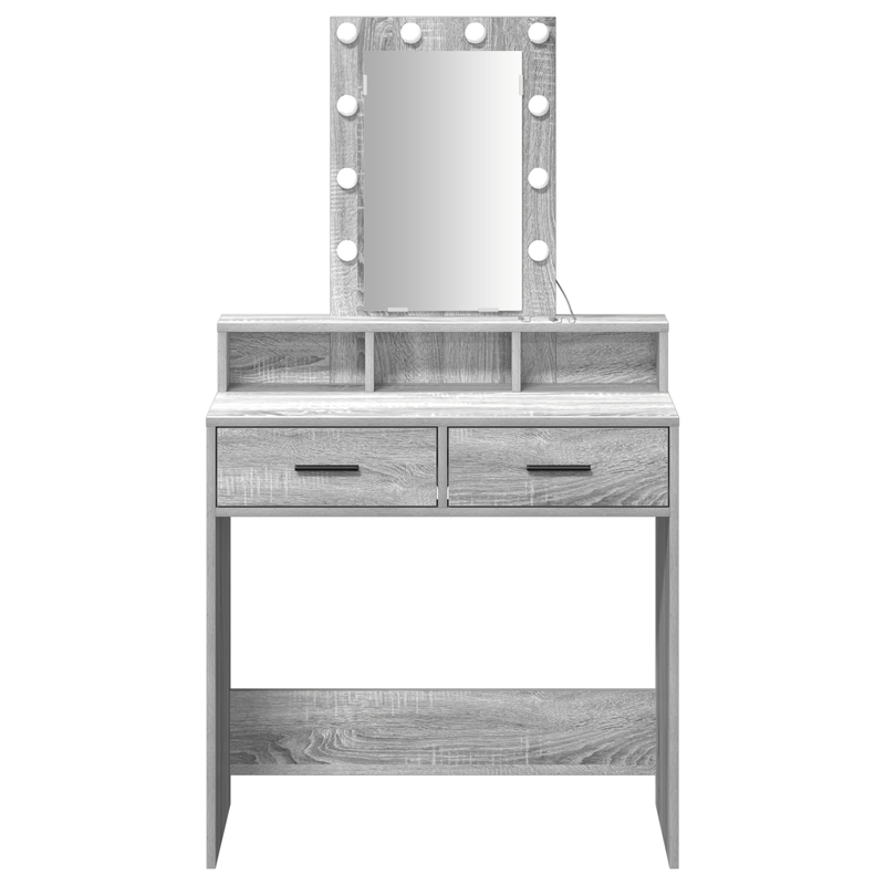 Casa si Gradina - Mobilier - Comode si corpuri - Masute de toaleta - Masa de cosmetica cu LED, gri sonoma, 79x41x140 cm - Infinity.ro