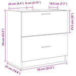 Casa si Gradina - Mobilier - Seturi de mobilier - Seturi baie - Dulap pentru chiuveta Stejar artizanal 59x37x59 cm Lemn prelucrat - Infinity.ro