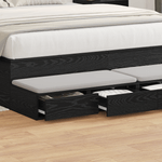 Casa si Gradina - Mobilier - Paturi si accesorii - Accesorii paturi - Sertar pentru pat Negru 135x36,5x16,5 cm din lemn - Infinity.ro
