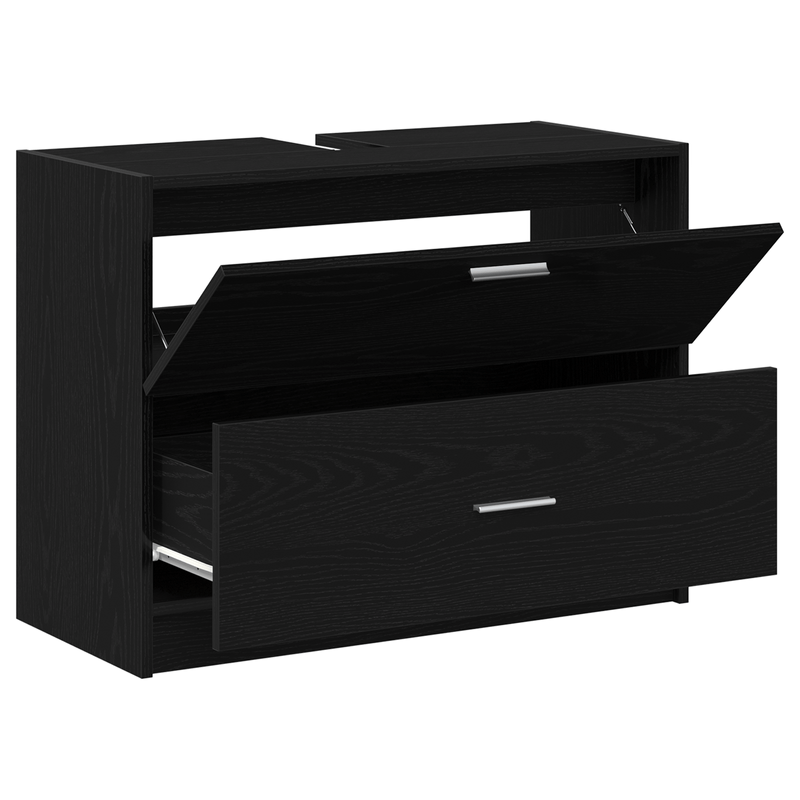 Casa si Gradina - Mobilier - Seturi de mobilier - Seturi baie - Dulap pentru chiuveta Negru Stejar 78x37x59 cm Lemn prelucrat - Infinity.ro