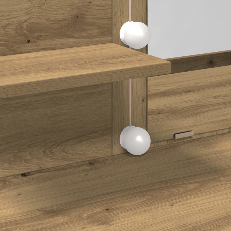 Casa si Gradina - Mobilier - Comode si corpuri - Masute de toaleta - Masa de toaleta cu LED, stejar artizanal, 100x40x130 cm - Infinity.ro