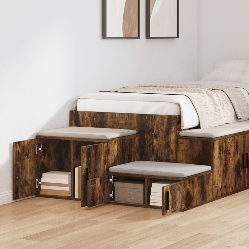 Casa si Gradina - Mobilier - Comode si corpuri - Noptiere - Dulap depozitare, stejar fumuriu, 118x41x40 cm, lemn prelucrat - Infinity.ro