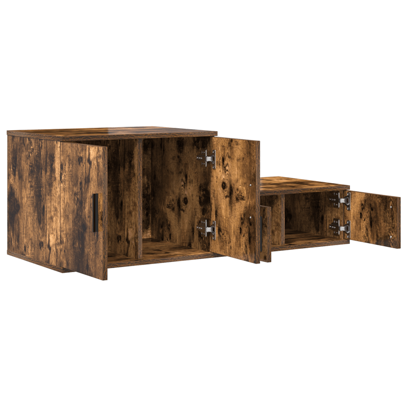 Casa si Gradina - Mobilier - Comode si corpuri - Noptiere - Dulap depozitare, stejar fumuriu, 118x41x40 cm, lemn prelucrat - Infinity.ro