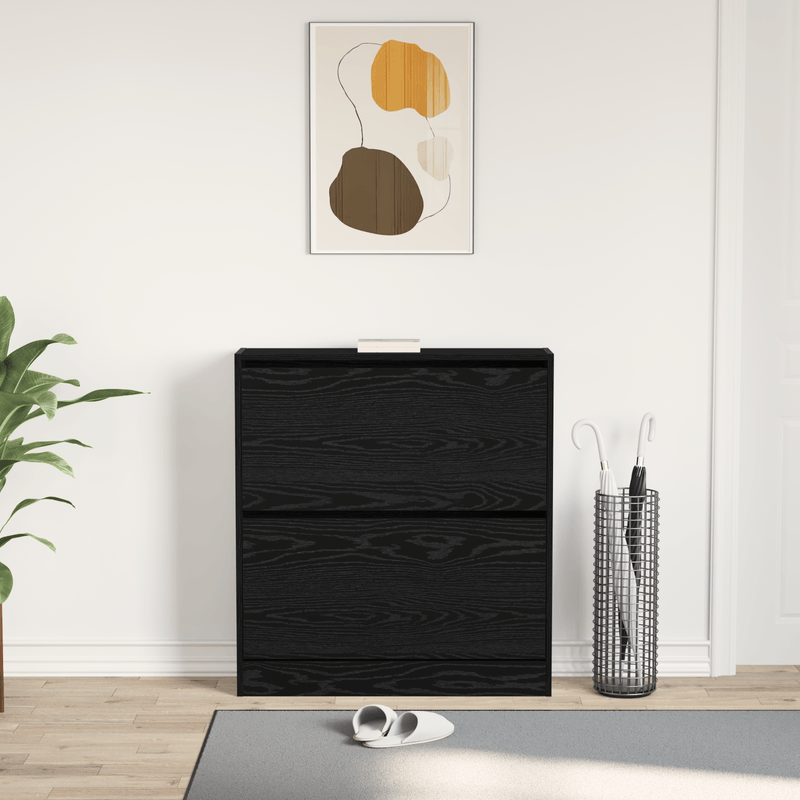 Casa si Gradina - Mobilier - Organizare si depozitare - Organizator incaltaminte - Pantofar cu sertar basculant, stejar negru, 80x21x87,5 cm - Infinity.ro