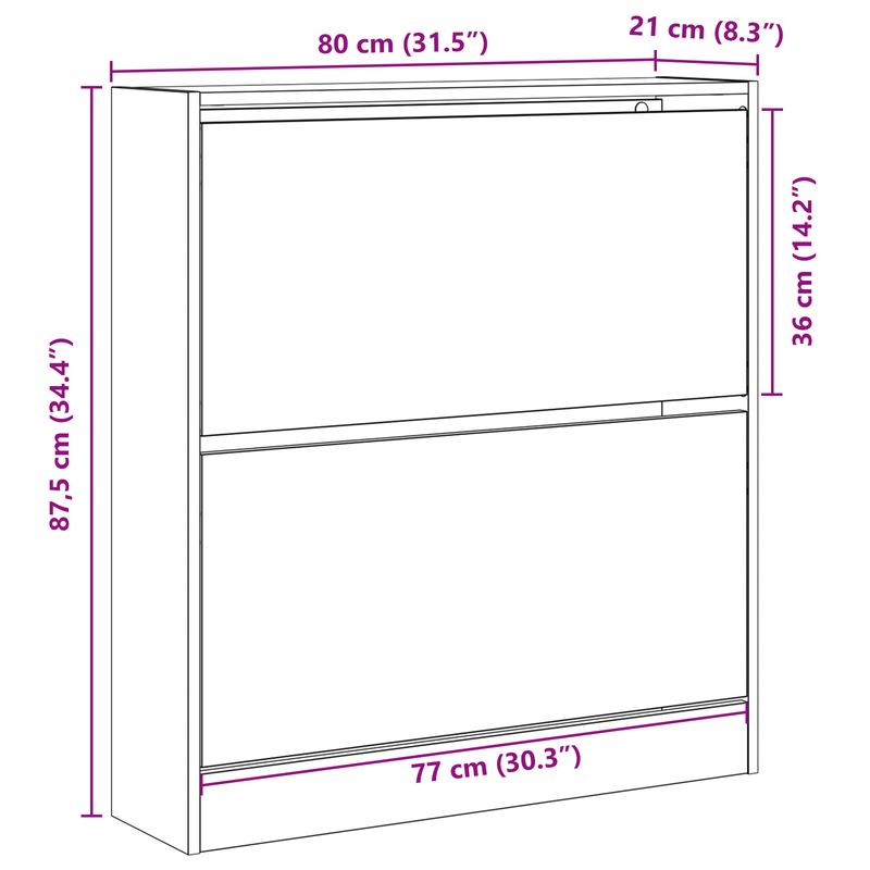 Casa si Gradina - Mobilier - Organizare si depozitare - Organizator incaltaminte - Pantofar cu sertar basculant, stejar negru, 80x21x87,5 cm - Infinity.ro