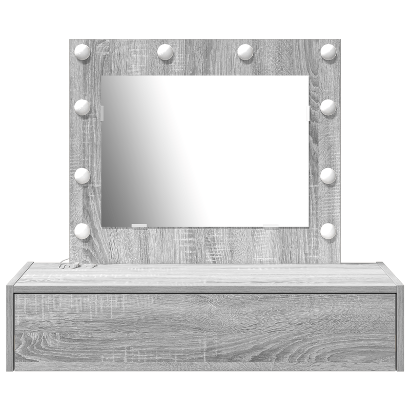 Casa si Gradina - Mobilier - Comode si corpuri - Masute de toaleta - Masa de toaleta suspendata cu LED, gri sonoma - Infinity.ro