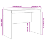 Casa si Gradina - Mobilier - Mese si birouri - Birouri - birou de scris stejar artisan MDF 100 x 50 x 76 cm simplu - Infinity.ro