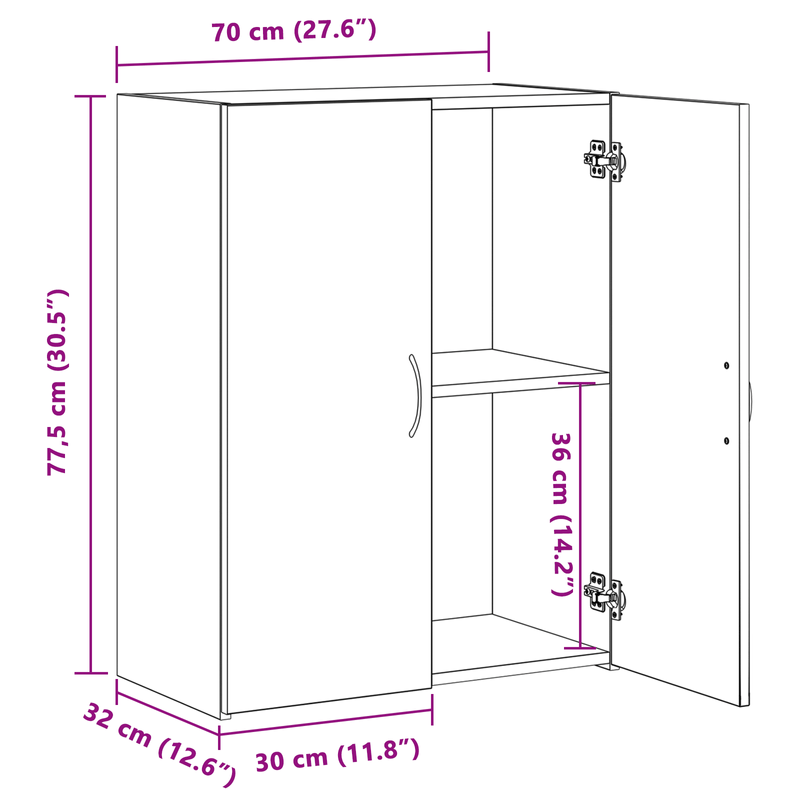 Casa si Gradina - Mobilier - Comode si corpuri - Comode - Cabinet de birou Stejar negru 60x32x77.5 cm Lemn ingineresc - Infinity.ro