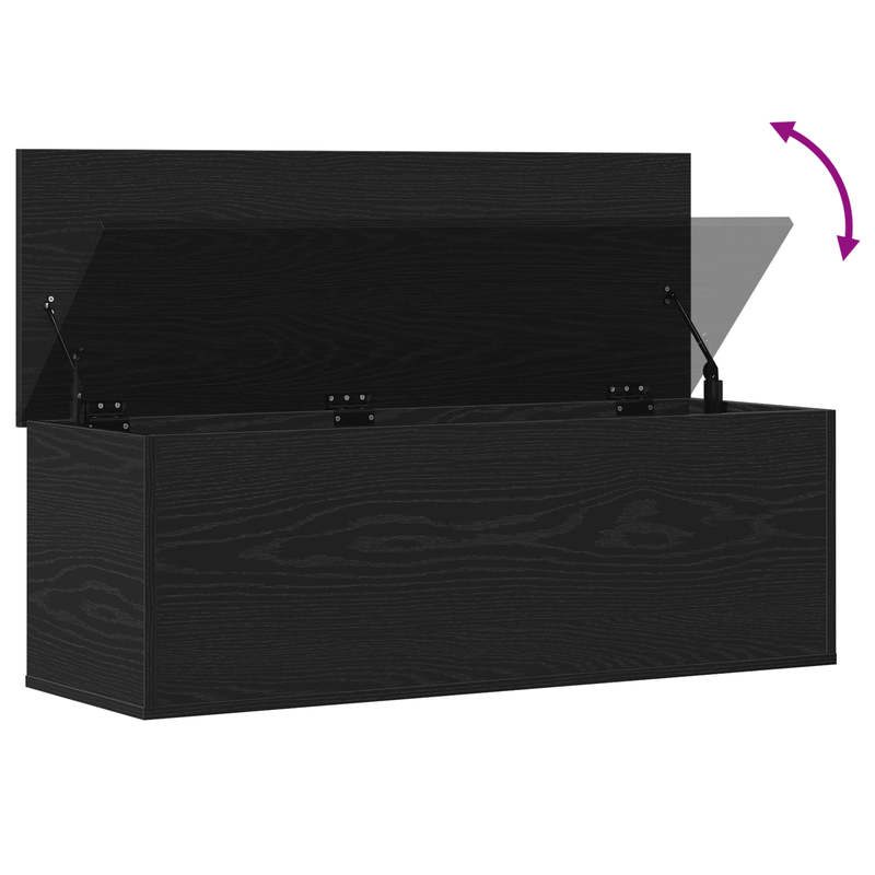 Casa si Gradina - Mobilier - Organizare si depozitare - Cutii depozitare - Cutie de depozitare  Neagra cu aspect de stejar 102x35x35 cm din lemn prelucrat - Infinity.ro