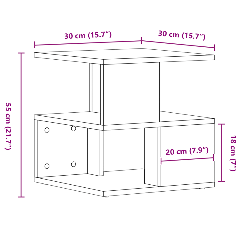 Casa si Gradina - Mobilier - Mese si birouri - Mese living - Masa laterala  Artisan din stejar 40x40x40 cm, lemn prelucrat - Infinity.ro
