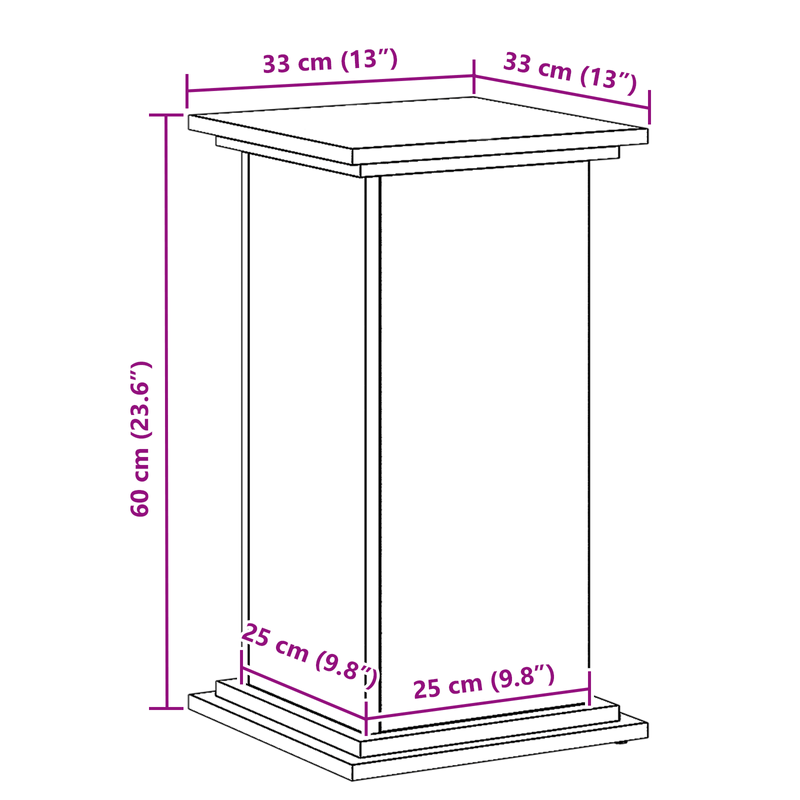 Casa si Gradina - Gradinarit si plante - Plante si ghivece - Ghivece si suporturi - Suport pentru plante Stejar Negru 33x33x60 cm Lemn Stratificat - Infinity.ro