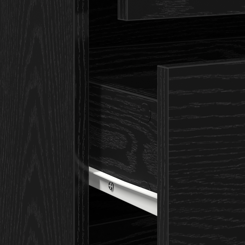 Casa si Gradina - Mobilier - Comode si corpuri - Comode - Comoda coltara Negru Stejar 80x41x58 cm Lemn prelucrat - Infinity.ro