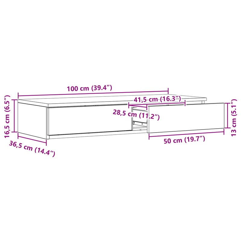 Casa si Gradina - Mobilier - Paturi si accesorii - Accesorii paturi - Sertare de pat, gri sonoma, 100x36,5x16,5 cm lemn prelucrat - Infinity.ro