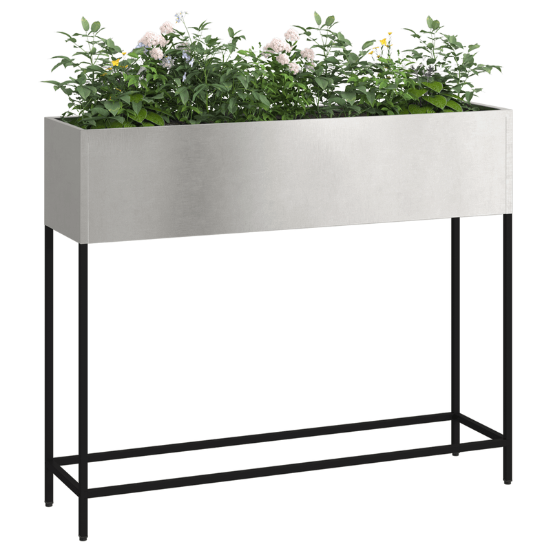 Casa si Gradina - Gradinarit si plante - Plante si ghivece - Ghivece si suporturi - Jardiniera ridicata de gradina, 100x26x82 cm, otel inoxidabil - Infinity.ro