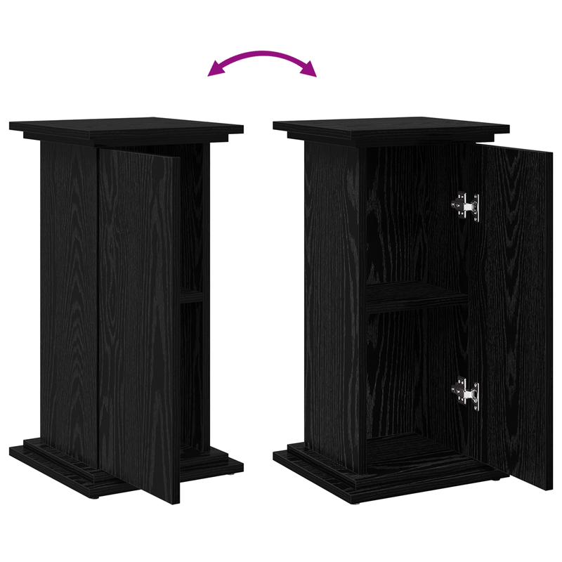 Casa si Gradina - Gradinarit si plante - Plante si ghivece - Ghivece si suporturi - Suport de Expunere cu Spatiu de Depozitare Stejar Negru 31x30x60 cm Lemn Ingineresc - Infinity.ro