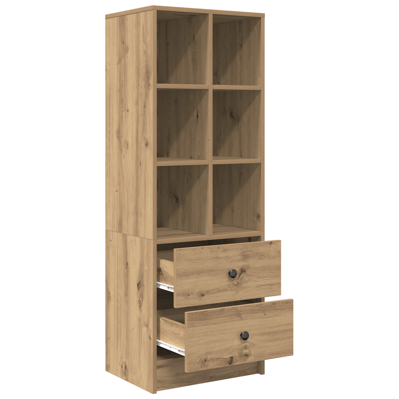 Casa si Gradina - Mobilier - Comode si corpuri - Comode - Unitate de Rafturi din Stejar Artizanal Lemn prelucrat Medie Modern - Infinity.ro